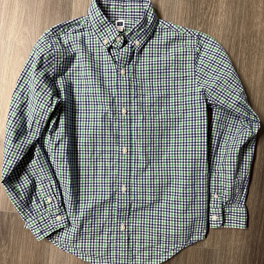 Janie and Jack Lot of 4 LS Boys Plaid Button-Down Shirts Size 8 - Picture 6 of 14